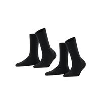 FALKE Softmerino Multipack W So laine coton unies lot de 2 paires, Chaussettes Femme, Gris Anthracite Melange 3089, 41-42