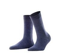 FALKE Softmerino W So laine coton unies 1 paire, Chaussettes Femme, Bleu Dark Blue Melange 6688, 35-36