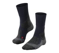 FALKE TK1 Adventure M So laine anti-ampoule épaisses 1 paire, Chaussettes de randonnée Homme, Bleu Marine 6120, 42-43