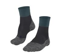 FALKE Chaussettes de sport pour hommes - TK2 Short Cool, chaussettes de trekking et de randonnée, unies Noir/Gris/Vert 39-41