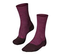 FALKE TK2 Explore Wool W SO laine épaisses anti-ampoule 1 paire, Chaussettes de randonnée Femme, Rouge (Burgundy 8593), 39-40