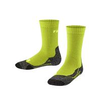 FALKE TK2 K So laine 1 paire, Chaussettes de randonnée Mixte enfant, Jaune Lime 7601, 35-38