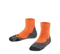FALKE Tk2 Paire de Laine Courte Anti-Bulles épaisse Chaussettes de randonnée, Rose Corail (8151), 35-38 Mixte Enfant
