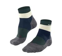 FALKE TK5 Wander Short M Sso laine fil fonctionnel anti-ampoule fines 1 paire, Chaussettes de randonnée Homme, Vert Peacock 7373 Stripe, 39-41