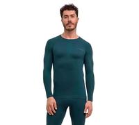 FALKE Warm Round Neck M L/s SH Fil Fonctionnel séchage Rapide 1 pièce, Couche de Base supérieure Homme, Vert Holly 7385, S