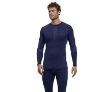 FALKE Warm Round Neck M L/s SH Fil Fonctionnel séchage Rapide 1 pièce, Couche de Base supérieure Homme, Bleu Space Blue 6116, XL