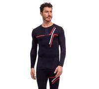FALKE Warm Round Neck M L/s SH Fil Fonctionnel séchage Rapide 1 pièce, Couche de Base supérieure Homme, Noir Black 3000 Iconic, L