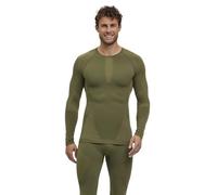 FALKE Warm Round Neck M L/s SH Fil Fonctionnel séchage Rapide 1 pièce, Couche de Base supérieure Homme, Vert Herb 7754, M