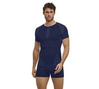FALKE Warm Round Neck M S/s TS Fil Fonctionnel séchage Rapide 1 pièce, Couche de Base supérieure Homme, Bleu Space Blue 6116, S
