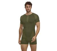 FALKE Warm Round Neck M S/s TS Fil Fonctionnel séchage Rapide 1 pièce, Couche de Base supérieure Homme, Vert Herb 7754, S
