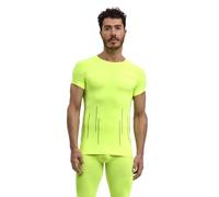FALKE Warm Round Neck M S/s TS Fil Fonctionnel séchage Rapide 1 pièce, Couche de Base supérieure Homme, Jaune Lightning 1690 Trend, M