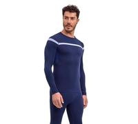 FALKE Warm Trend Round Neck M L/s Sh fil fonctionnel séchage rapide 1 pièce, Couche de base supérieure Homme, Bleu Space Blue 6116, XXL