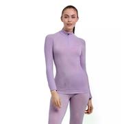 Falke Wool-Tech High Zip Neck W L/s SH Laine Fil Fonctionnel séchage Rapide 1 pièce, Couche de Base supérieure Femme, Violet Light Lilac 6819, M