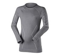 FALKE Wool-Tech K L/s Sh laine fil fonctionnel séchage rapide 1 pièce, Couche de base supérieure Mixte enfant, Gris Grey-Heather 3757, 158-164