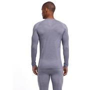 FALKE Wool-Tech Light M L/s SH Laine Fil Fonctionnel séchage Rapide 1 pièce, Couche de Base supérieure Homme, Gris Grey-Heather 3757, XXL