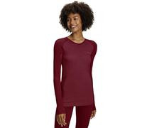 FALKE Wool-Tech Light Round Neck W L/s SH Laine séchage Rapide 1 pièce, Couche de Base supérieure Femme, Rose Red 8644, S