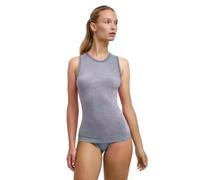 FALKE Wool-Tech Light W S/l Sh laine fil fonctionnel séchage rapide 1 pièce, Couche de base supérieure Femme, Gris Grey-Heather 3757, L