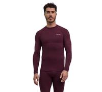 FALKE Wool-Tech Protective M L/s Sh laine fil fonctionnel séchage rapide 1 pièce, Couche de base supérieure Homme, Rouge Barolo 8526, S