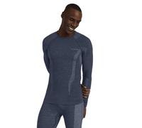 FALKE Wool-Tech Round Neck M L/s Sh laine fil fonctionnel séchage rapide 1 pièce, Couche de base supérieure Homme, Bleu Capitain 6751, XL