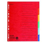Falken 20x intercalaires en carton extra-larges pour A4+ 24,5 x 30 cm avec impression organisationnelle 6 pièces en couleur pour le rangement de pochettes transparentes et de brochures