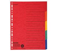Falken Lot de 12 intercalaires en carton pour format A4 + 24,5 x 30 cm Hauteur totale avec impression d'organisation 12 pièces Couleurs 2 x 6 couleurs pour classer les pochettes perforées