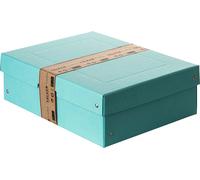 Falken - Ref. 22001864000F - PureBox Pastel - 1 boîte de rangement avec couvercle - emballage cadeau - sans plastique - format A4 - hauteur 100 mm - poignée découpée - entourée d'un ruban - bleu