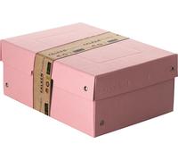 Falken - Ref. 22001896000F - PureBox Pastel - 1 boîte de rangement avec couvercle - emballage cadeau - sans plastique - format A5 - hauteur 100 mm - poignée découpée - entourée d'un ruban - rose vif