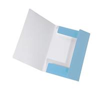 Falken Chemise à rabats PastellColor. En carton extra-résistant avec 3 rabats et élastique pour format DIN A3 Couleur pastel bleu ciel pour l'école