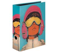 Falken Classeur à motifs Retro Pilot. Fabriqué en Allemagne. 8 cm, DIN A4, papier noir intérieur