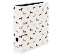 Falken Classeur à motifs Teckel. Fabriqué en Allemagne. 8 cm, DIN A4, papier noir intérieur