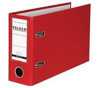 Falken Classeur en plastique PP Color format spécial. Fabriqué en Allemagne. 8 cm de large, format DIN A5 paysage avec fenêtre interchangeable rouge