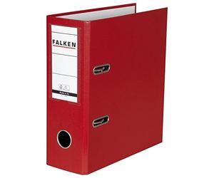Falken Classeur en plastique PP couleur format spécial. Fabriqué en Allemagne. 8 cm de largeur DIN A5 vertical avec fenêtre interchangeable rouge