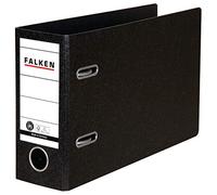 Falken Classeur format spécial en carton rigide. Fabriqué en Allemagne. 8 cm de large, format DIN A5 paysage, noir, relevés bancaires