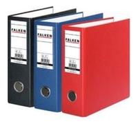 Falken Classeur en plastique PP couleur format spécial. Fabriqué en Allemagne. 8 cm de largeur DIN A5 vertical avec fenêtre interchangeable rouge