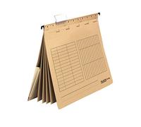 Falken Classeurs suspendus multiples UniReg. Fabriqués en Allemagne. En carton recyclé brun, reliure commerciale, format A4, 4 intercalaires, 4 agrafes, pochette intérieure au dos