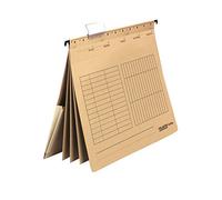 FALKEN Classeurs Suspendus Multiples UniReg. Fabriqués en Allemagne. en Carton recyclé, Marron, Format A4, agrafage Commercial, 3 intercalaires, 4 agrafes, Pochette intérieure au Dos
