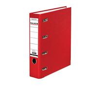 Falken Double classeur en plastique PP. Fabriqué en Allemagne. Largeur 7 cm, rouge, pour 2 rangées de format A5 paysage avec fenêtre interchangeable.