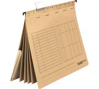 Falken Falken dossier suspendu UniReg, classeur multi-positions, 230g/m² carton kraft, agrafage commercial, avec 4 intercalaires, 4 fixations, avec pochette marron