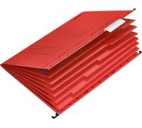 Falken Porte-documents et porte-documents personnel UniReg. Fabriqué en Allemagne. En carton recyclé pour format DIN A4, ouvert sur le côté, rouge