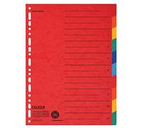 Falken 80086390 Répertoire DIN A4, extra-large blanc Carton multicolore 10 onglets avec impression pour classement 80086390