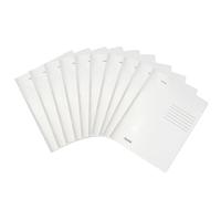 Falken Lot de 10 chemises à rabats pliées recyclées DIN A4, couleur intense blanche. Fabriqué en Allemagne. Classeurs scolaires