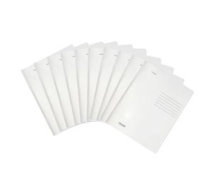 Falken Lot de 10 chemises à rabats pliées recyclées DIN A4, couleur intense blanche. Fabriqué en Allemagne. Classeurs scolaires