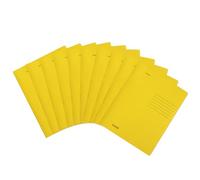 Falken Lot de 10 chemises à rabats pliées recyclées DIN A4, couleur intense jaune. Fabriqué en Allemagne. Classeurs scolaires