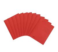 Falken Lot de 10 chemises à rabats pliées recyclées DIN A4, couleur intense rouge. Fabriqué en Allemagne. Classeurs scolaires.