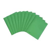 Falken Lot de 10 chemises à rabats pliées recyclées DIN A4, couleur intense vert foncé. Fabriqué en Allemagne. Classeurs scolaires