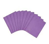 Falken Lot de 10 chemises à rabats pliées recyclées DIN A4, couleur intense violet. Fabriqué en Allemagne. Classeur scolaire