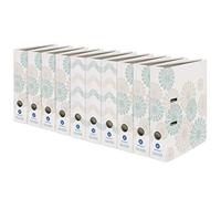 Falken Lot de 10 classeurs à motifs Pure Green. Fabriqué en Allemagne. 8 cm de large, format A4, couleurs assorties, vagues et cercles, label Ange Bleu