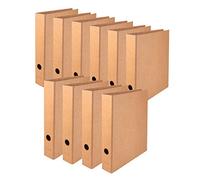 Falken Lot de 10 classeurs vegan Pure Nature. Fabriqué en Allemagne. 5 cm de large, format A4, marron