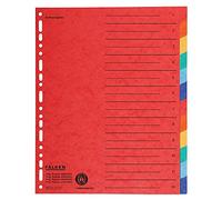 Falken Lot de 12 intercalaires en carton pour format A4+ 24,5 x 30 cm, pleine hauteur avec impression organisationnelle, couleur unie 2 x 6 couleurs pour le rangement des pochettes prospectus