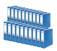 Falken lot de 20 Classeur écologiques Recycolor. Fabriqué en Allemagne. 8 cm, DIN A4, bleu. Revêtement extérieur en papier coloré. 1 pièce